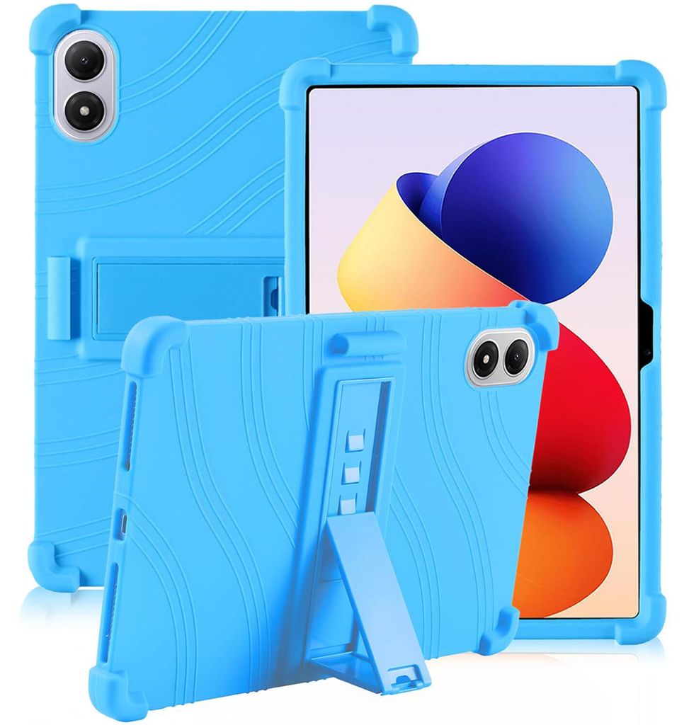 Tablet Hülle für Xiaomi Redmi Pad 2 Pro 2025 12,1", Stoßfeste Weiches Silikon Schutzhülle mit Standfunktion Hellblau