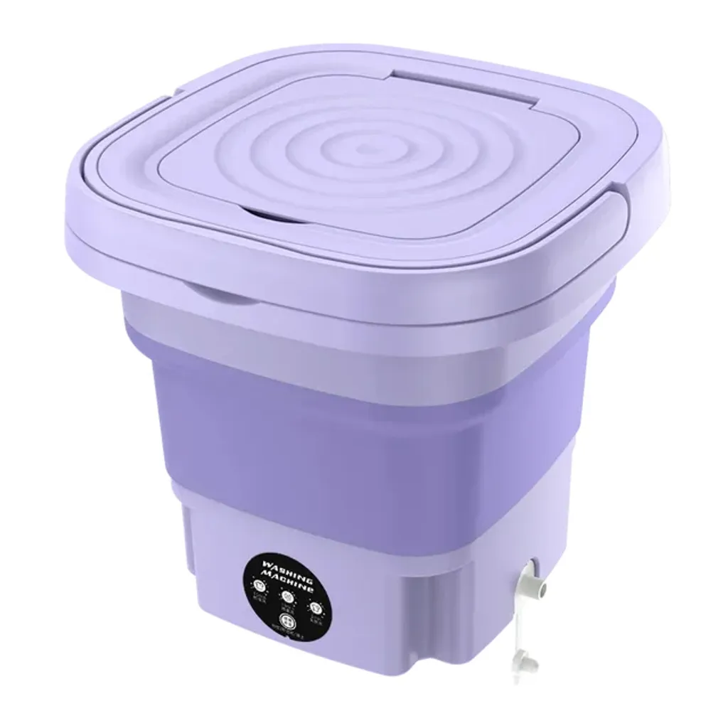 Mini lave-linge portable pliable avec fonction essorage 6L violet EU