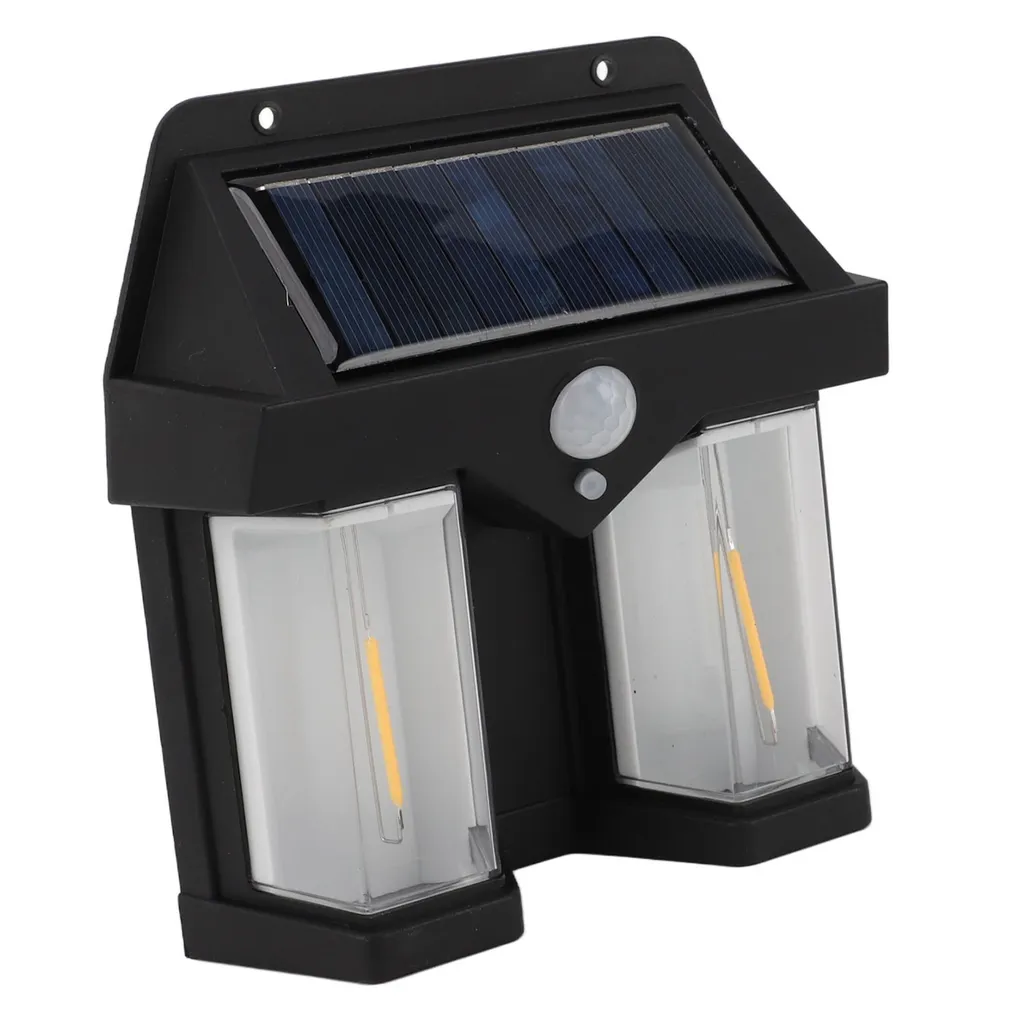Lampada da parete all'aperto, luce da giardino montata a parete, luce da parete all'aperto quadrata, luci da parete solari all'aperto, lanterne da parete impermeabili, lampade da parete alimentate a energia solare - 2