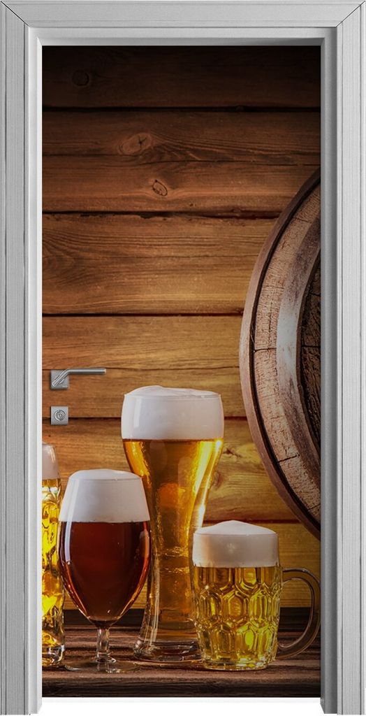 Tür Selbstklebende 90x210 cm Türfolie Türtapete Klebefolie - Bier Fass