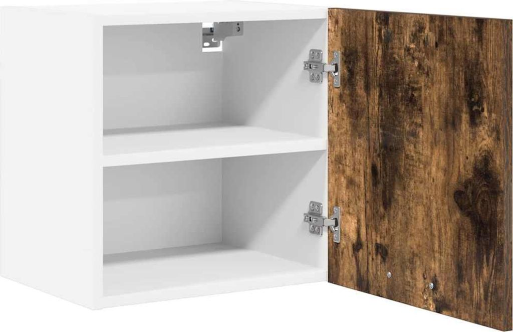 Cloris Designermöbel Hängeschrank 2 pcs - Montage erforderlich - Geräucherte Eiche und Weiß 40 x 31 x 40cm - 2026Neu556318 - Küchenschränke