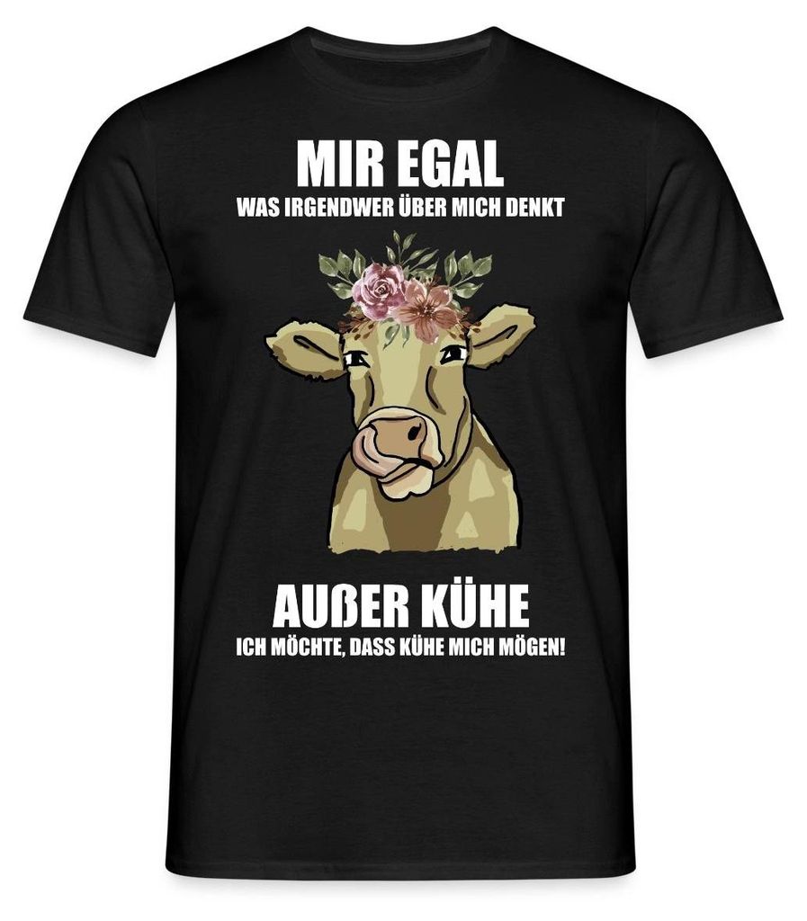 Spreadshirt Kühe Lächeln Aus Liebe Und Leidenschaft Männer T-Shirt, XL, Schwarz
