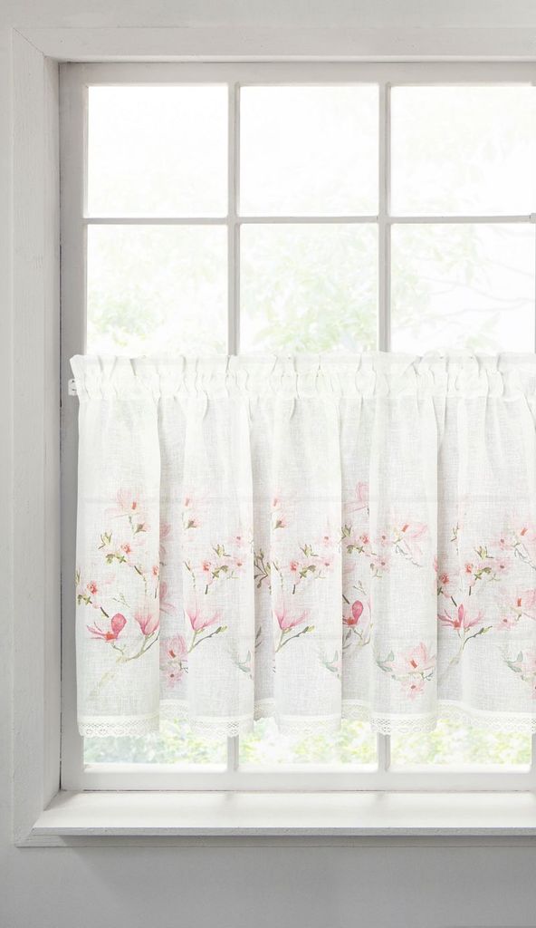 Gardine AMELIA weiß rosa 60x150 Produktbild 