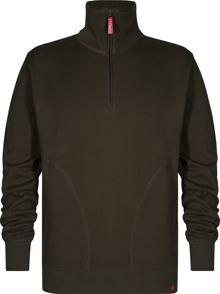 F. Engel Standard Sweatshirt mit hohem Kragen, Forest Green, Gr. S
