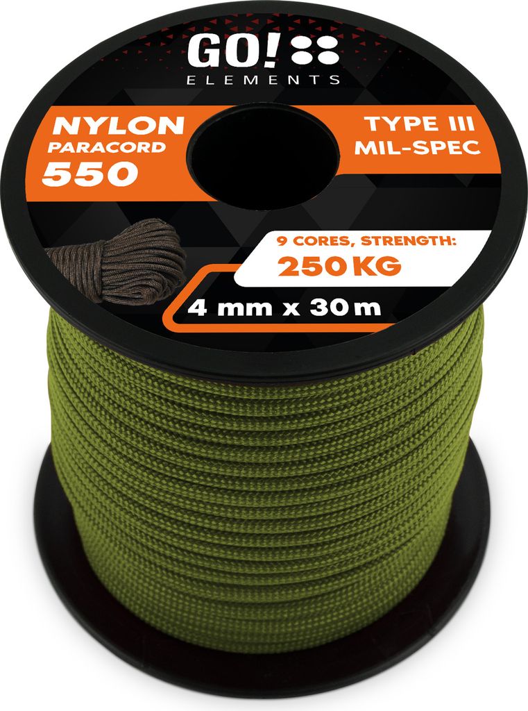 GO!elements 30m Paracord Seil aus reißfester Nylonschnur - Produktbild 