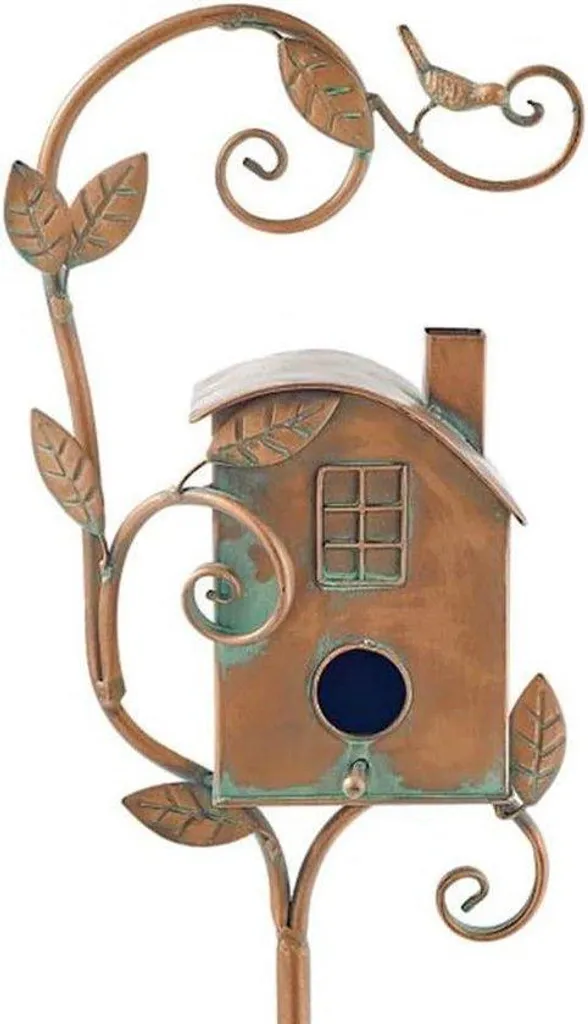 Nichoir en métal : cabane décorative pour oiseaux de jardin et terrasse