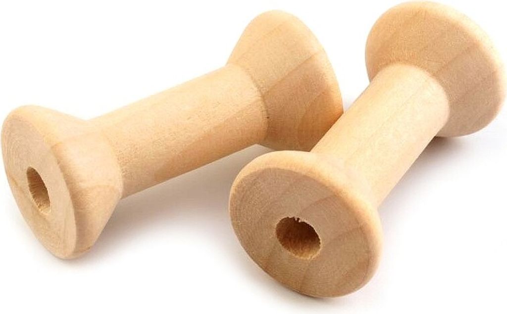 10 Holzspulen 20x40mm unbehandelt Holz Spulen basteln dekorieren Kurzwaren Borte Bänder