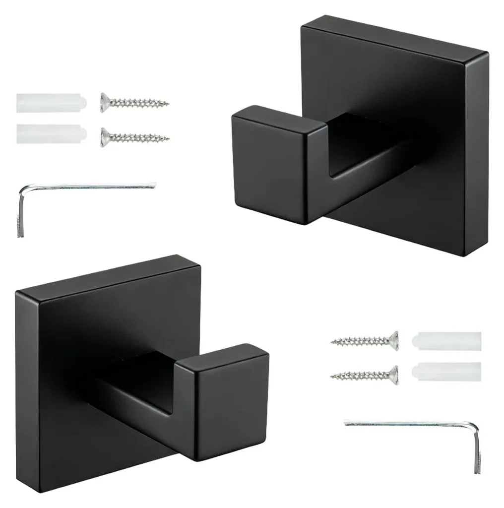Crochet porte-serviette inox noir mat finition premium facile à nettoyer