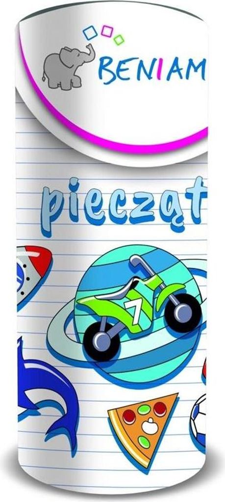 Pieczątki drewniane dla chłopców z tuszem 12 sztuk Zdjęcie produktu 