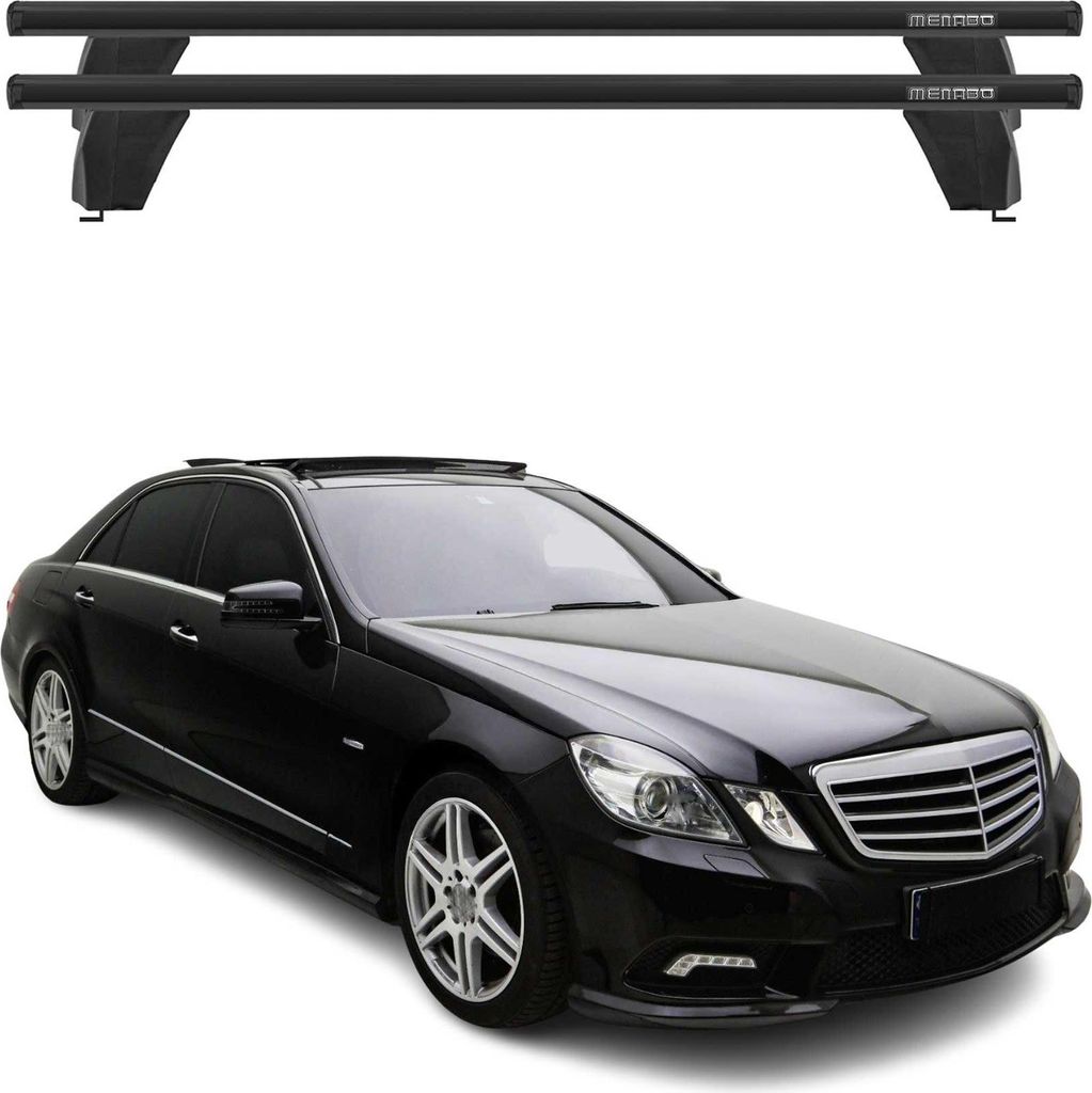 Menabo Dachträger für Mercedes E Klasse W212 2009-2013 ABE Aluminium Schwarz