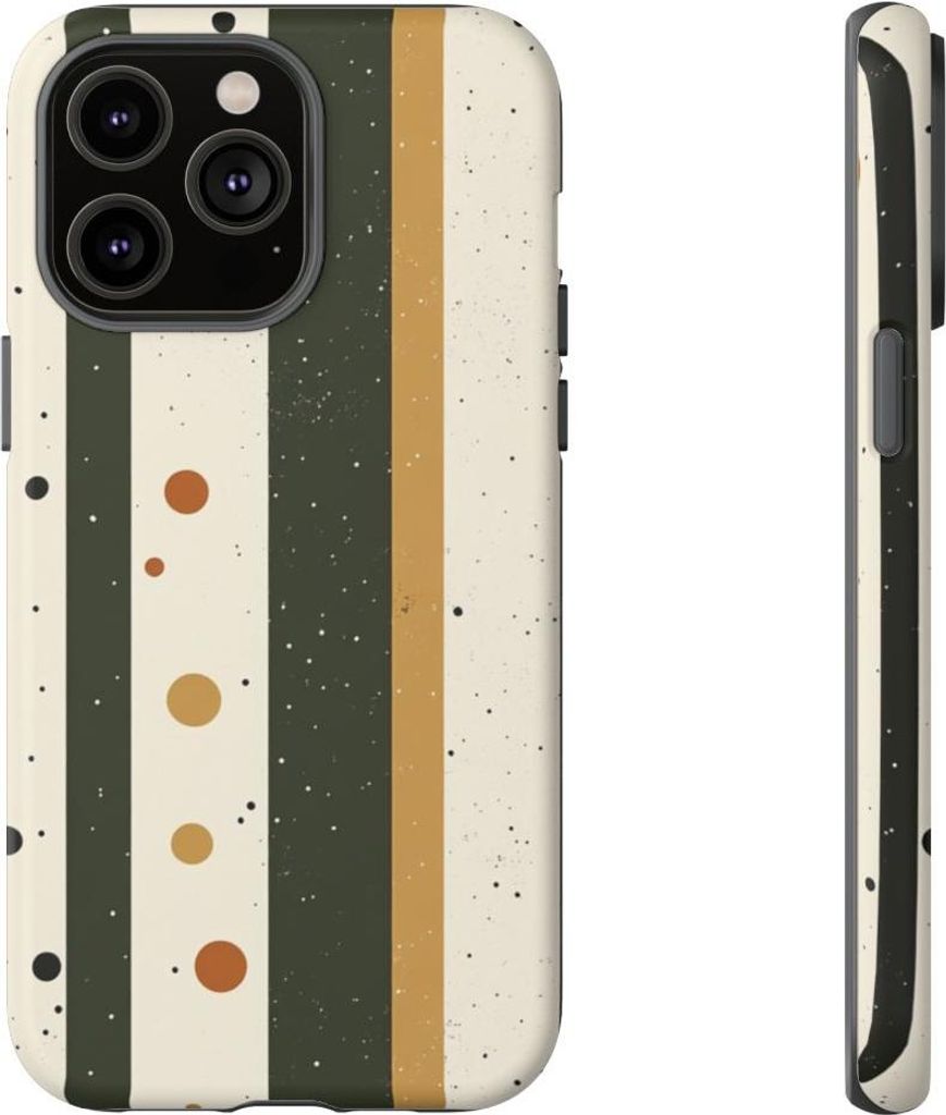 Retro-Streifen und Punkte – Hülle Kompatibel mit iPhone 14 Pro Max