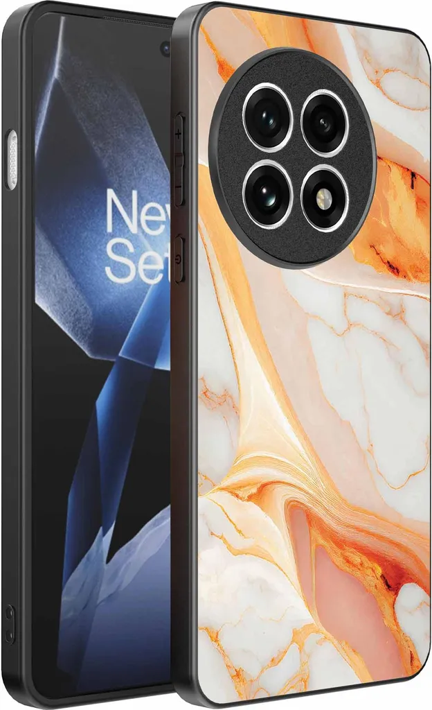 Cover TPU OnePlus 13R Stampa Marmo Arancione - Protezione Retro