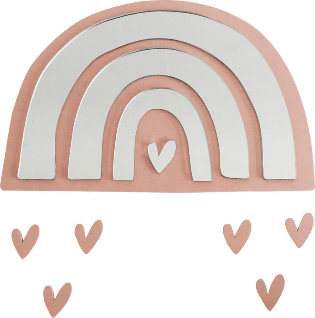 Specchio montessori arcobaleno acrilico rosa 45,4x29,3 cm