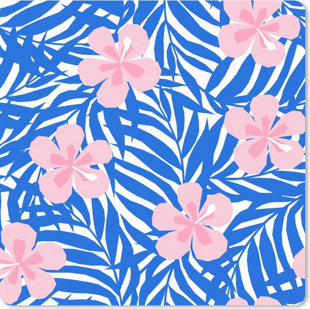 MuchoWow Mauspad Mousepad Hawaii - Blüte - Tropisch - Muster 30x30 cm - Mousepads - Maus Mat - Pad - Mausunterlage - Gaming