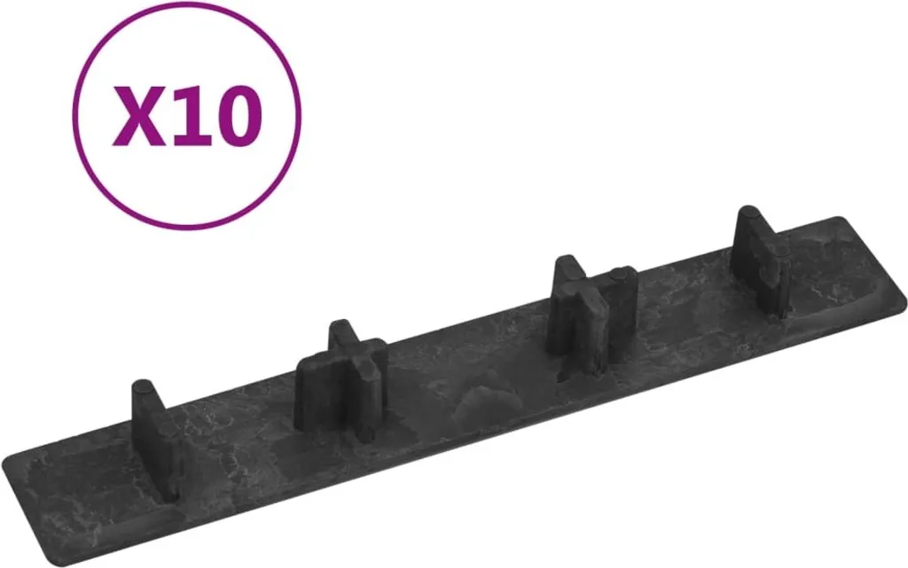 Embouts pour lames de terrasse en plastique noir - Lot de 10 pièces