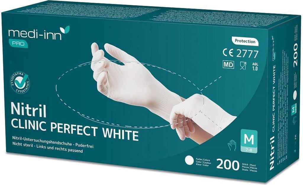 Medi-Inn Pro Clinic Perfect White - Gr. XL - puderfrei - 2000 Einmalhandschuhe