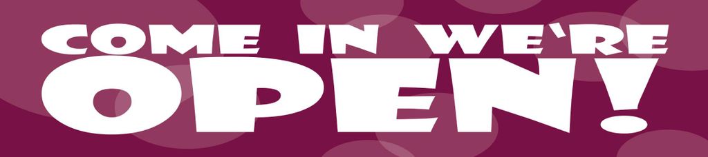 vianmo Holzschild 10x46 cm Come in we ́re open rosa