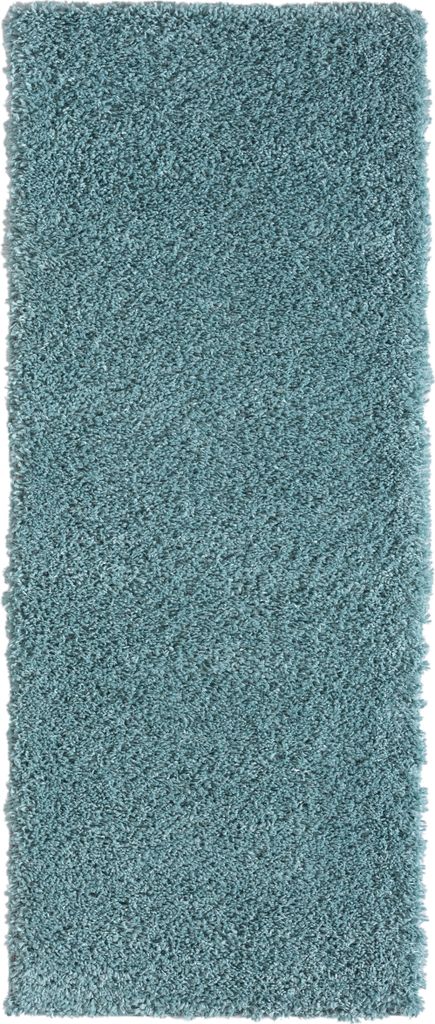 MY-RUG Teppich, Hochflorteppich Shaggy Star, 200x80, hellblau, leicht glänzend, extra flauschig, Läufer