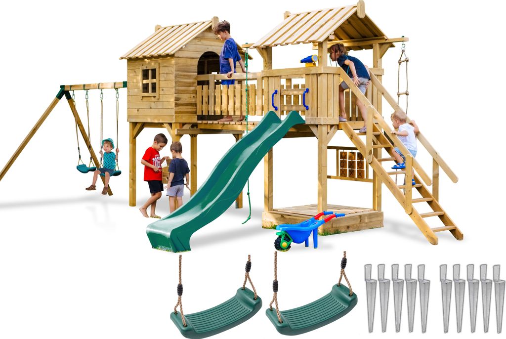 SPIELBEREICH Kleines Landhaus Rutsche Schaukel PRODUZENT
