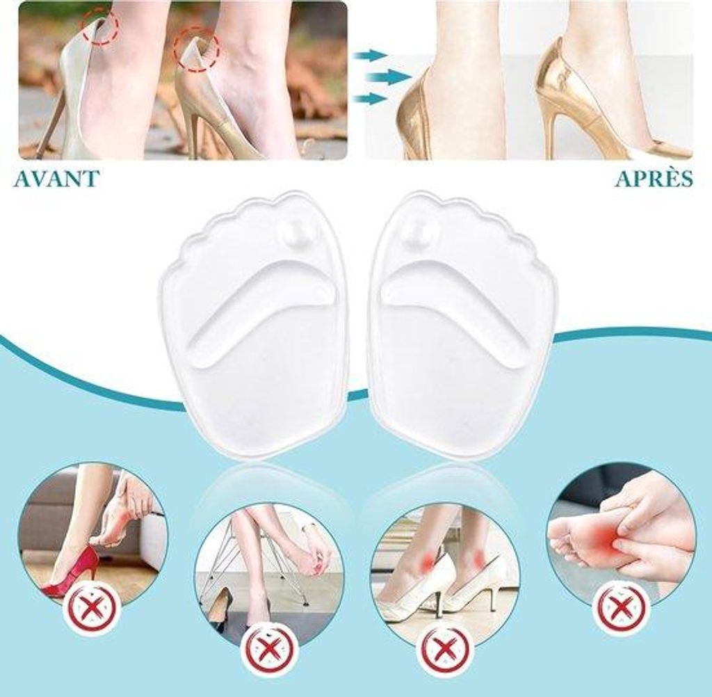 Rutschfeste Vorfußpolster aus Silikon, transparent, geeignet für Damenschuhe mit hohen Absätzen