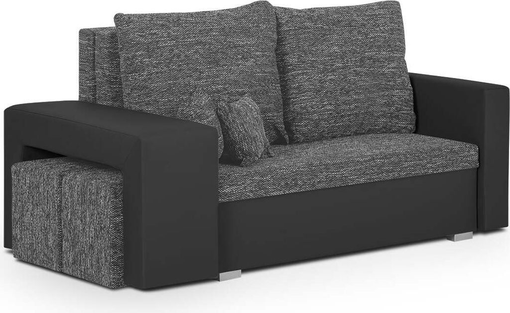 2-Sitzer-Sofa mit Schlaffunktion HUBERT2 - Grau/Schwarz