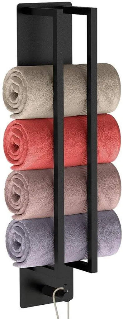 Porte-serviettes autocollant noir en acier inox 420 x 90 x 75 mm - S01