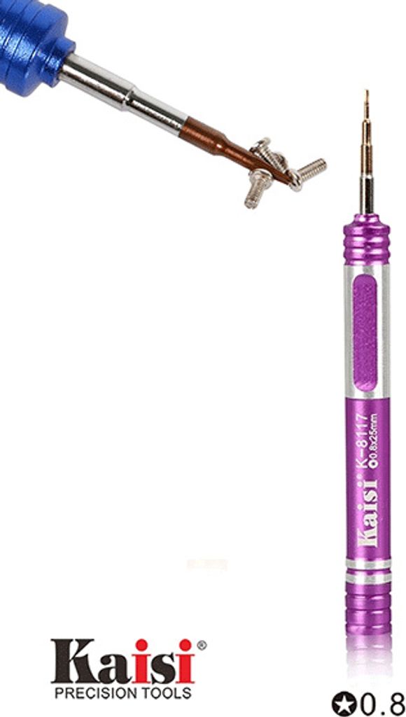 KAISI K-8117 Magnetischer Schraubendreher 0.8 Stern, lila (swr)