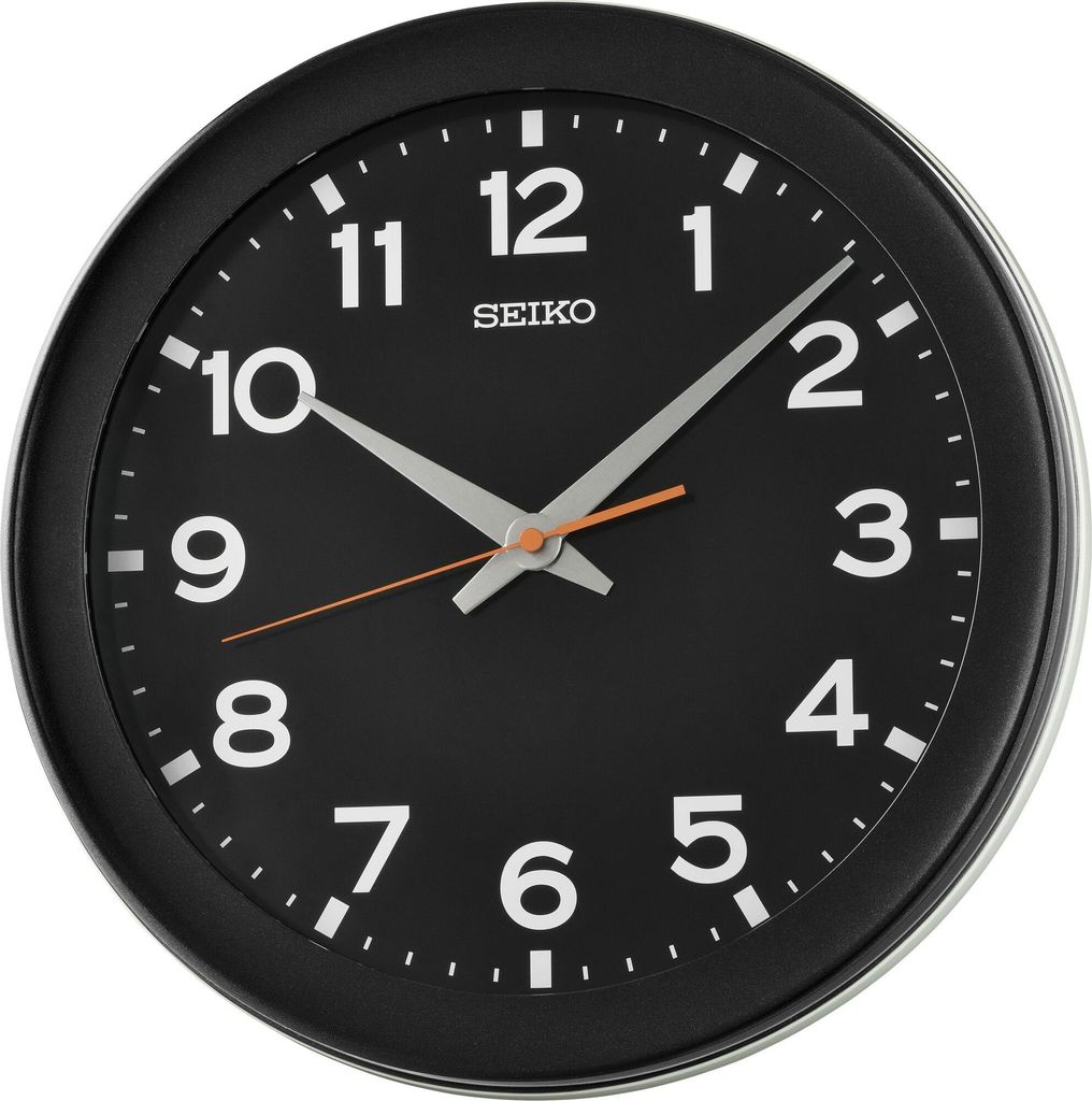 Seiko QXA835K Wanduhr Quarz Schwarz Gut Ablesbar Produktbild 