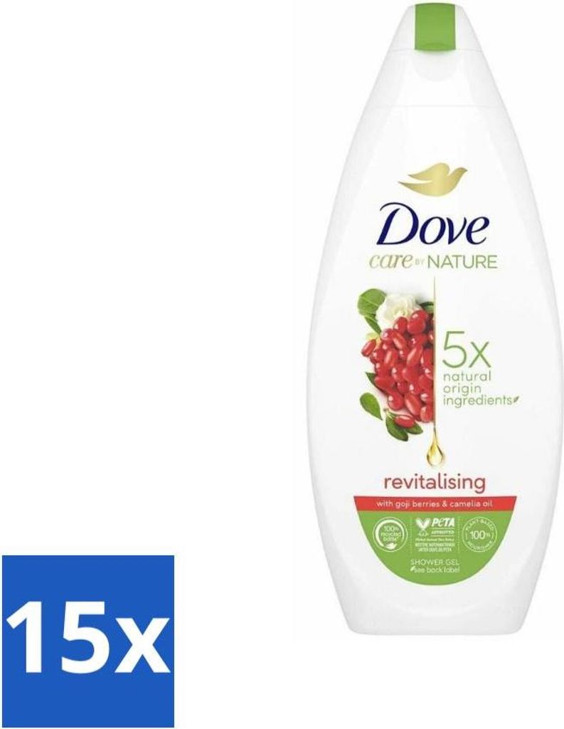 Dove Duschgel - Revitalisierend - Erfrischend - 225 ml - Vorteilspack - 15 Stücke