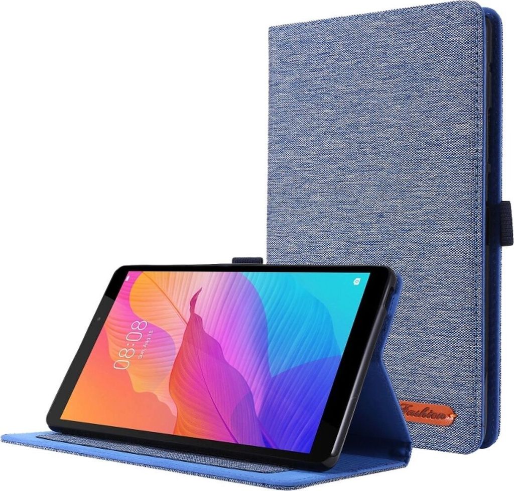 König Design Tablet-Hülle kompatibel mit Huawei MatePad T8 Stoff Smart Cover Case Etui Blau