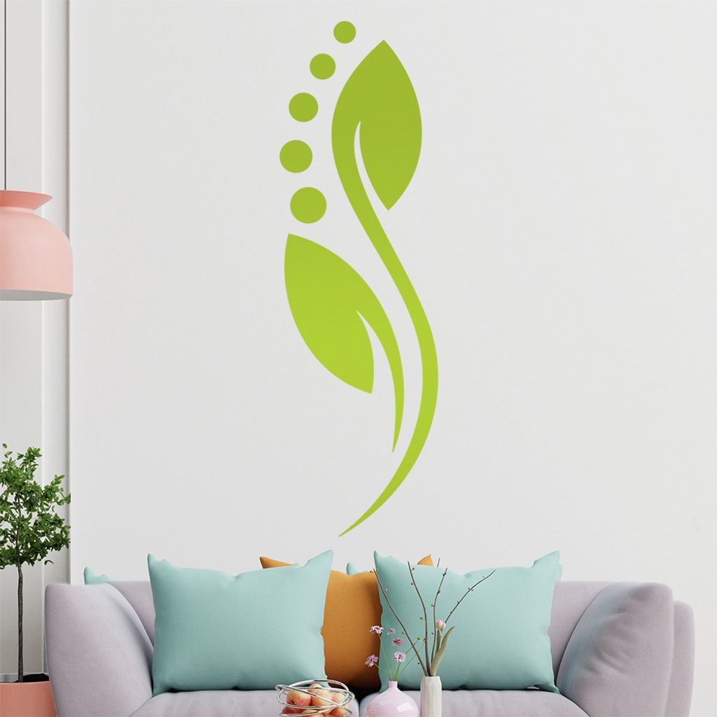 Blüte - Linien Punkte Wandtattoo in 6 Größen - Wandaufkleber Wall Sticker - Dekoration, Küche, Wohnzimmer, Schlafzimmer, Badezimmer