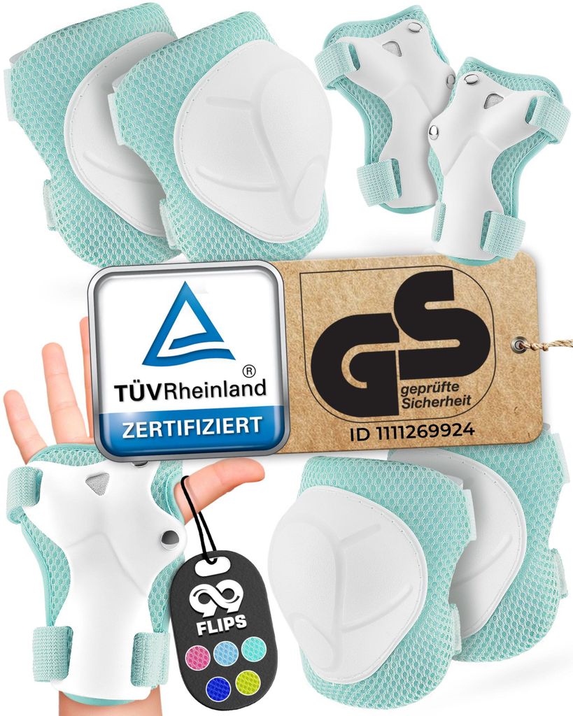 Inliner Schoner Set Kinder 6-Teile Knieschoner Set Kinder Produktbild 
