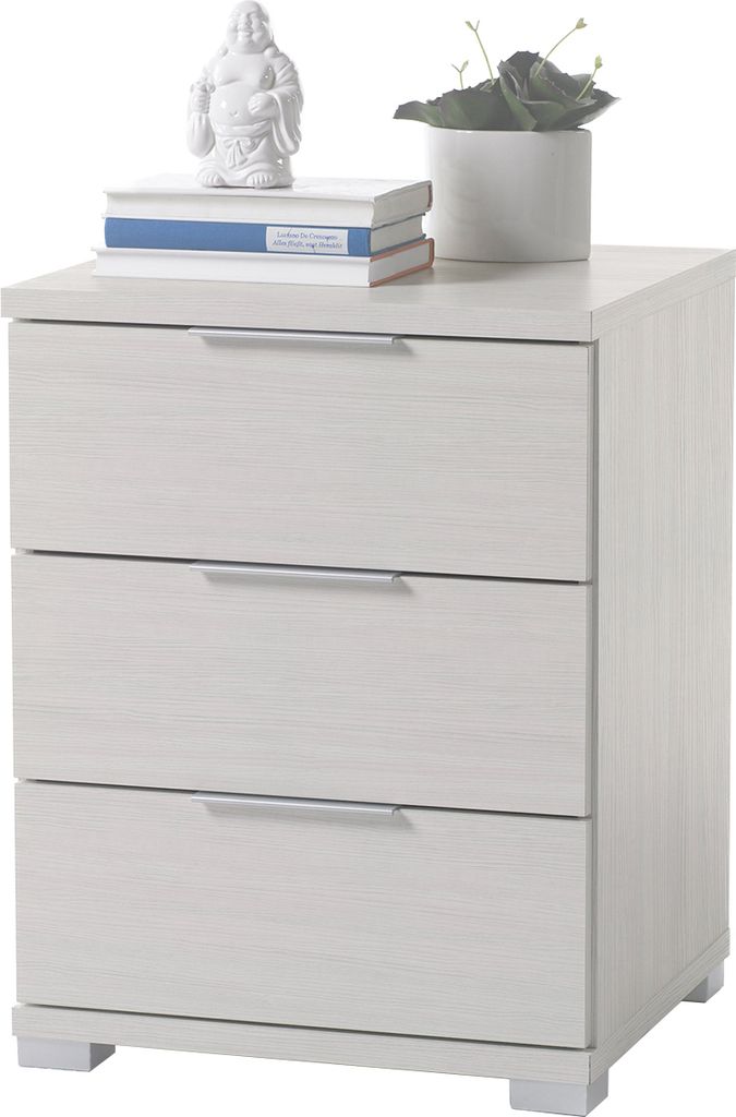 Nachtkommode >Nelli< in Pinie-Weiß - 46x61x42cm Produktbild 
