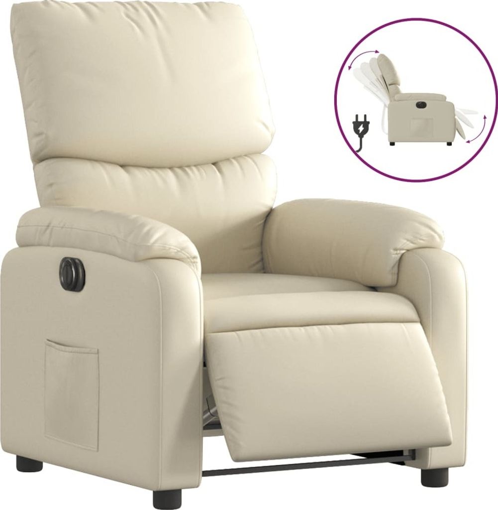 Relaxsessel Elektrisch Creme Kunstleder
