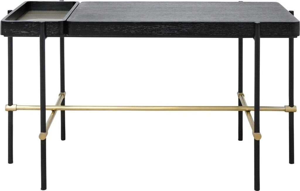 Casa Padrino Luxus Hotel Couchtisch Schwarz / Gold 80 x 40 x H. 45 cm - Hotel Möbel