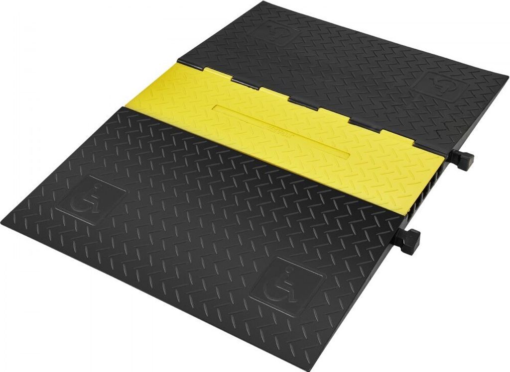 5-Kanal-Kabelschutzrampe ADA Kabelbrücke - Gummi Schlauchbrücke - 114,5 x 80 x 5 cm - Überfahrschutz 10000 kg (pro Achse) - Tragfähigkeit Kabel...
