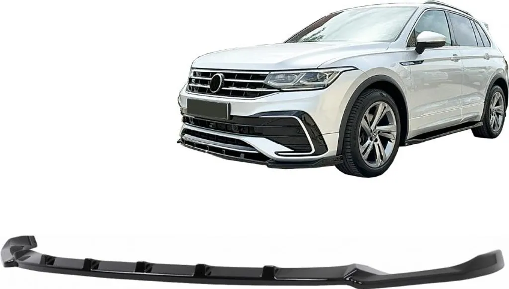 Spoiler Avant Tiguan II Mk2 R-Line 2020-2024 en ABS Noir Haute Résistance