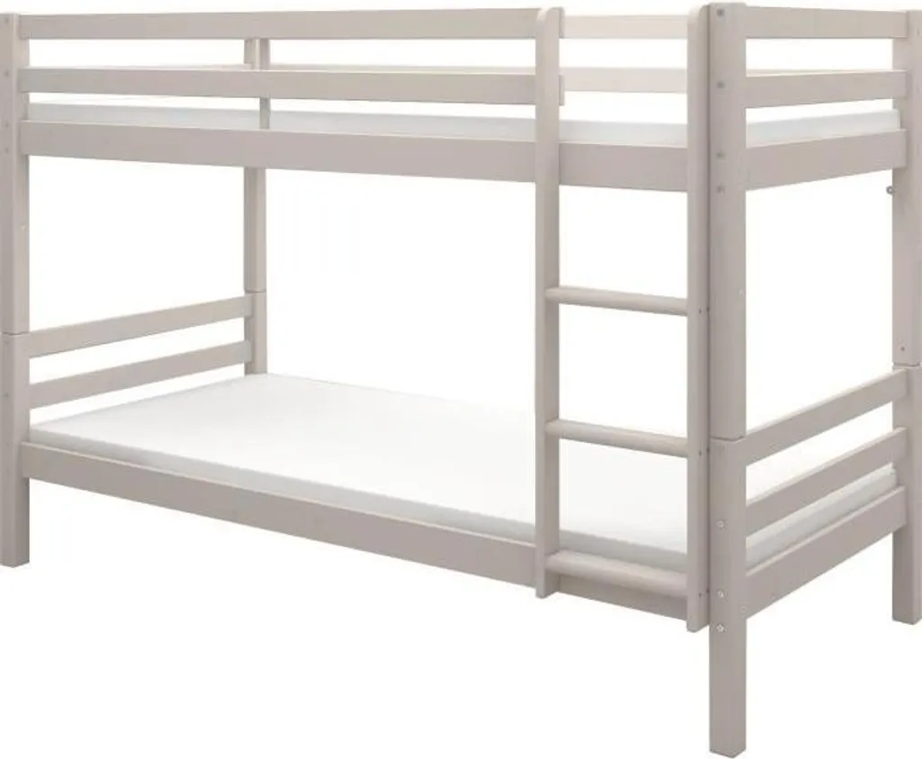 Lit superposé 2 places 90x200 cm séparable pour chambre d'enfant pin massif