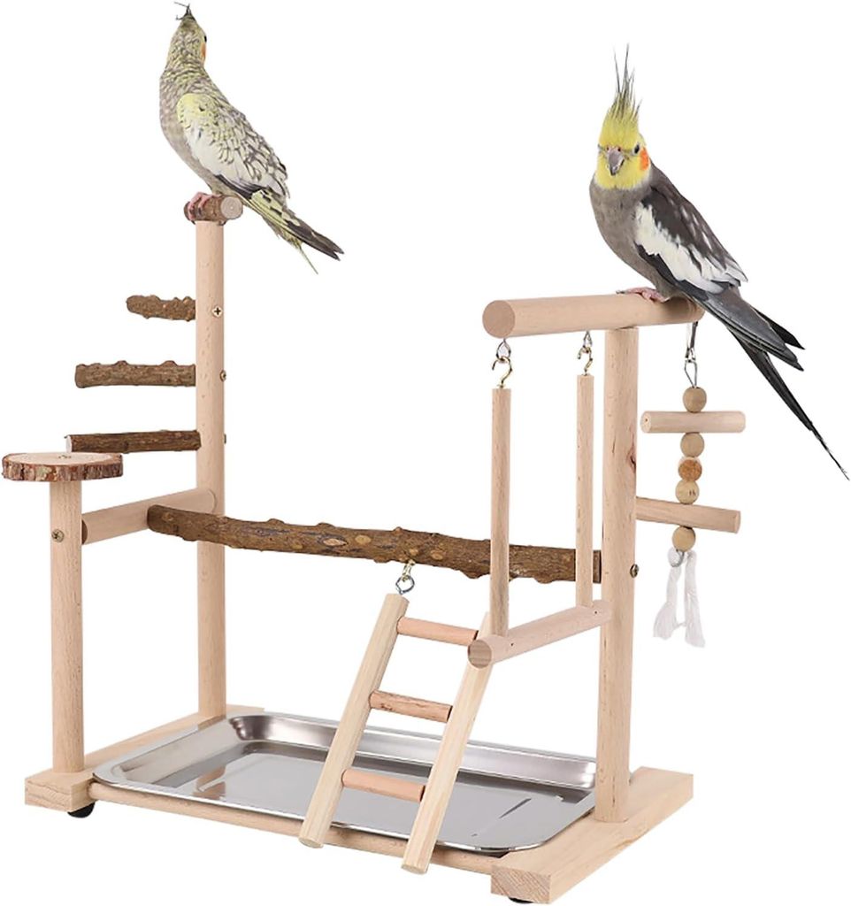 Vogelspielplatz, Holzschaukelgestell, Treppe, Unzertrennliche #A04