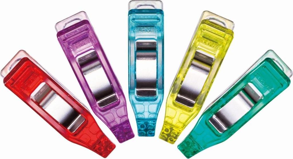 Clover Mini Stoffklammern Mini Wonder Clips in verschiedenen Ausführungen : Farbig sortiert : 50er Pack