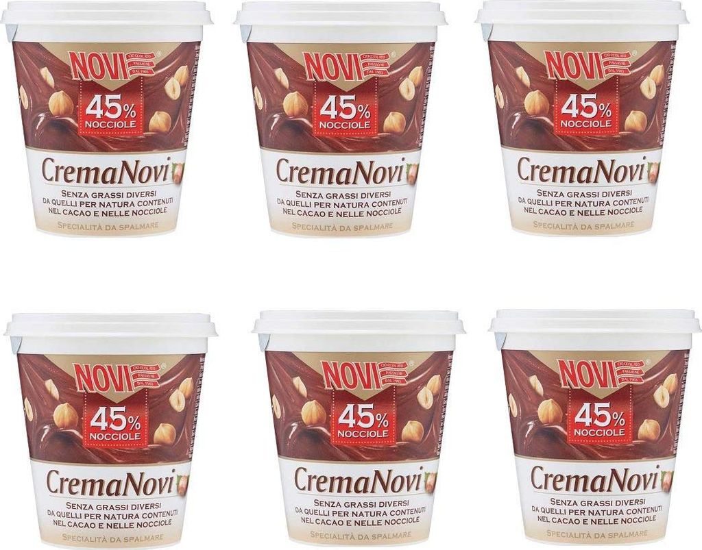 6x Novi Haselnusscreme 45% Haselnüsse schokolade 200g Produktbild 