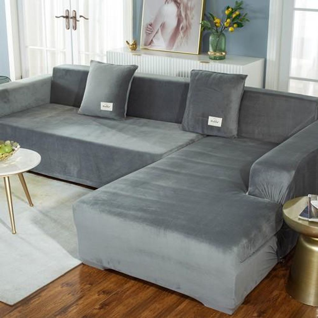 2er Set L-Form Sofabezug Couchbezug Schonbezug, Universelle L-Förmige Ecksofa überwurf 3 Sitzer+4 Sitzer Sofa Hussen für Wohnzimmer Schlafzimmer...