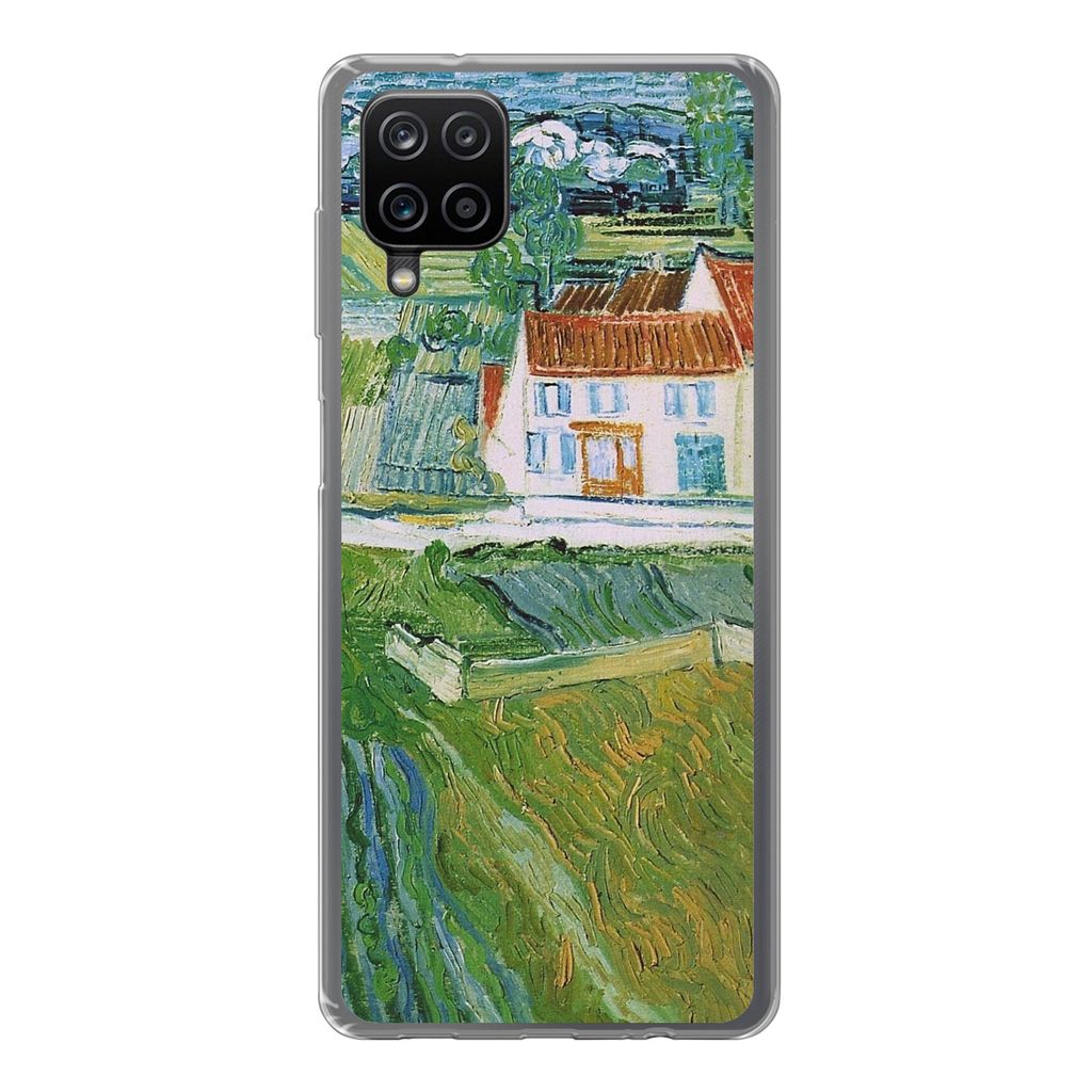 MuchoWow Handyhülle Schutzhülle Hülle für Samsung Galaxy A12 Landschaft mit Kutsche und Zug - Vincent van Gogh Silikon Softcase Handy Hülle ...