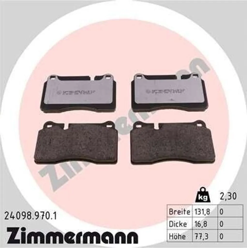 Plaquettes de frein Zimmermann 24098.970.1 endurance et sécurité ATE