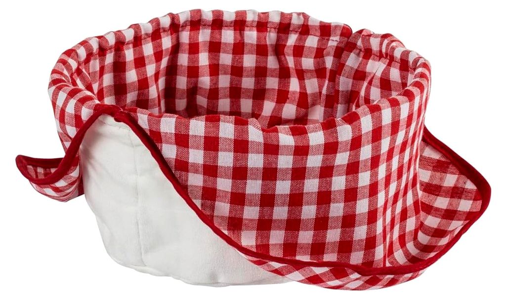 Brotsack aus Stoff mit Karomuster, waschbar bei 40°C, zur Aufbewahrung von Brot für Fondue