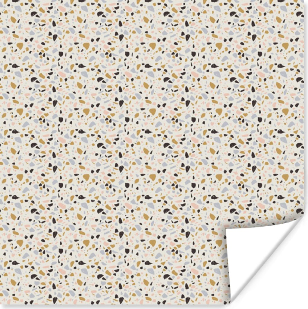 MuchoWow Poster Lehm - Muster - Terazzo 100x100 cm - Babyzimmer