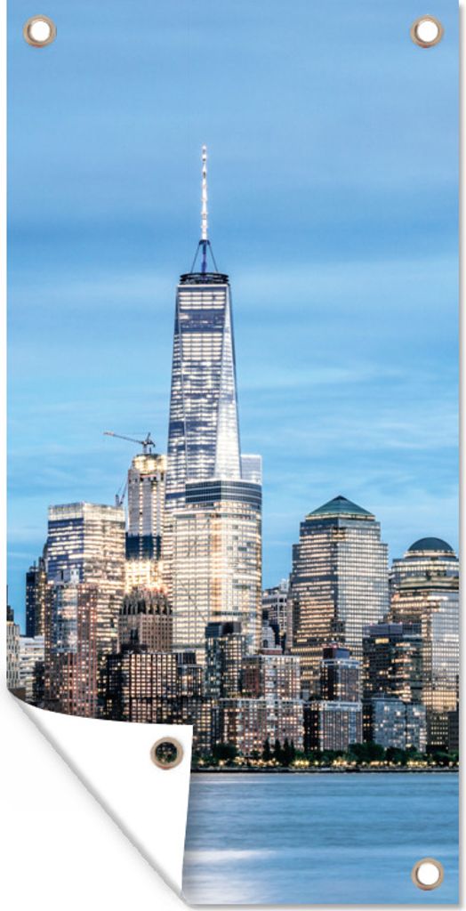MuchoWow 30x60 cm Outdoor-Poster Gartendeko Sichtschutz Garten Poster für den Garten Die Skyline von New York City mit dem One World Trade Center