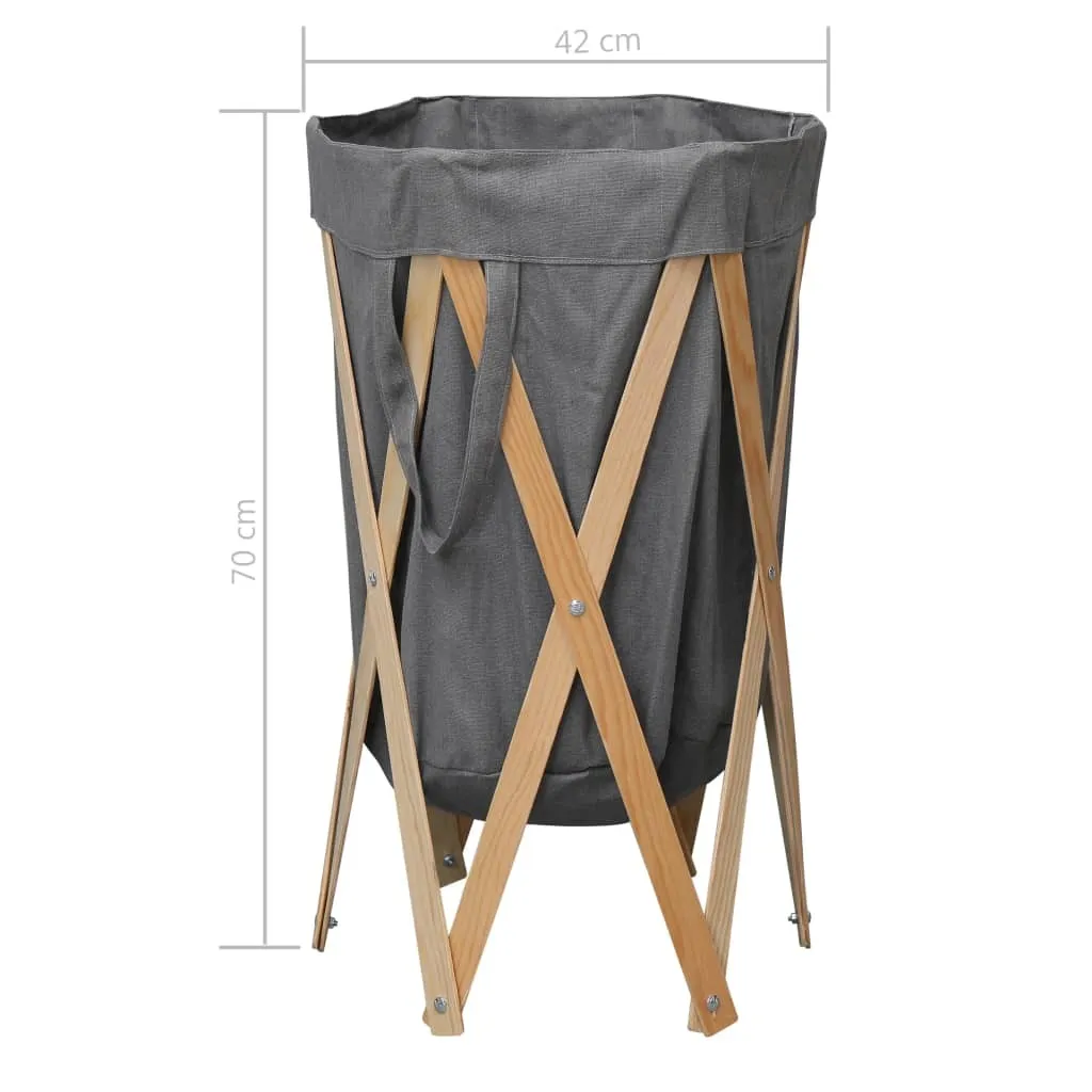 Fini le désordre : Panier à linge pliable Gris en Bois compact et chic - 7