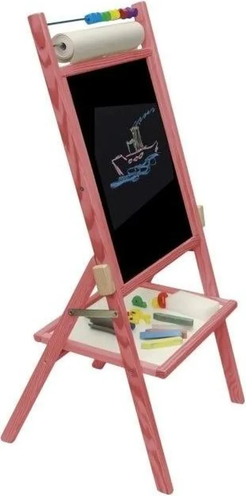 Chevalet de table rotatif rose avec papier pour loisirs créatifs enfant