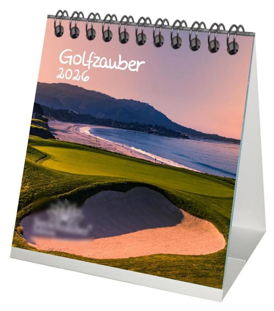 Golfzauber Tischkalender 10cm x 10cm für 2026 Golf und golfen - Seelenzauber